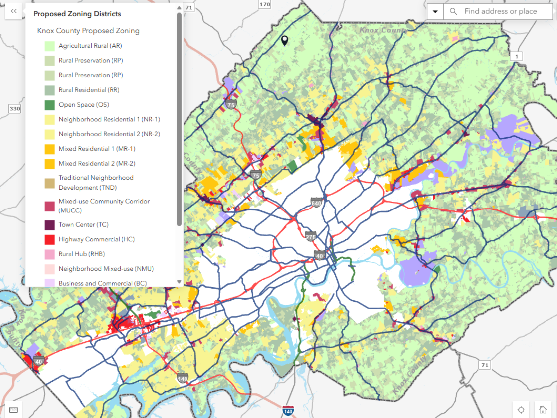 Image of draft Knox County zoningmap